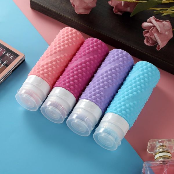Wide Mouth Refillable Silicone Travel Bottle Set Leak Proof 90ml