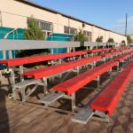 Portable Stadium Outdoor Metal Bleachers Aluminum Material With Plastic Seats