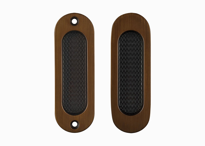 Modern Stripy Sliding Door Bathroom Handle Lock Set Keyless Push Pull Hidden Handle