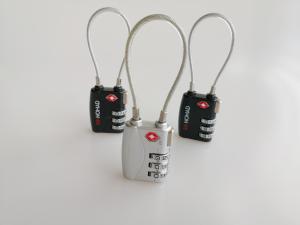 China Black TSA 719 Travel Cable Lock / 3 Number TSA Cable Luggage Lock 35.1g wholesale