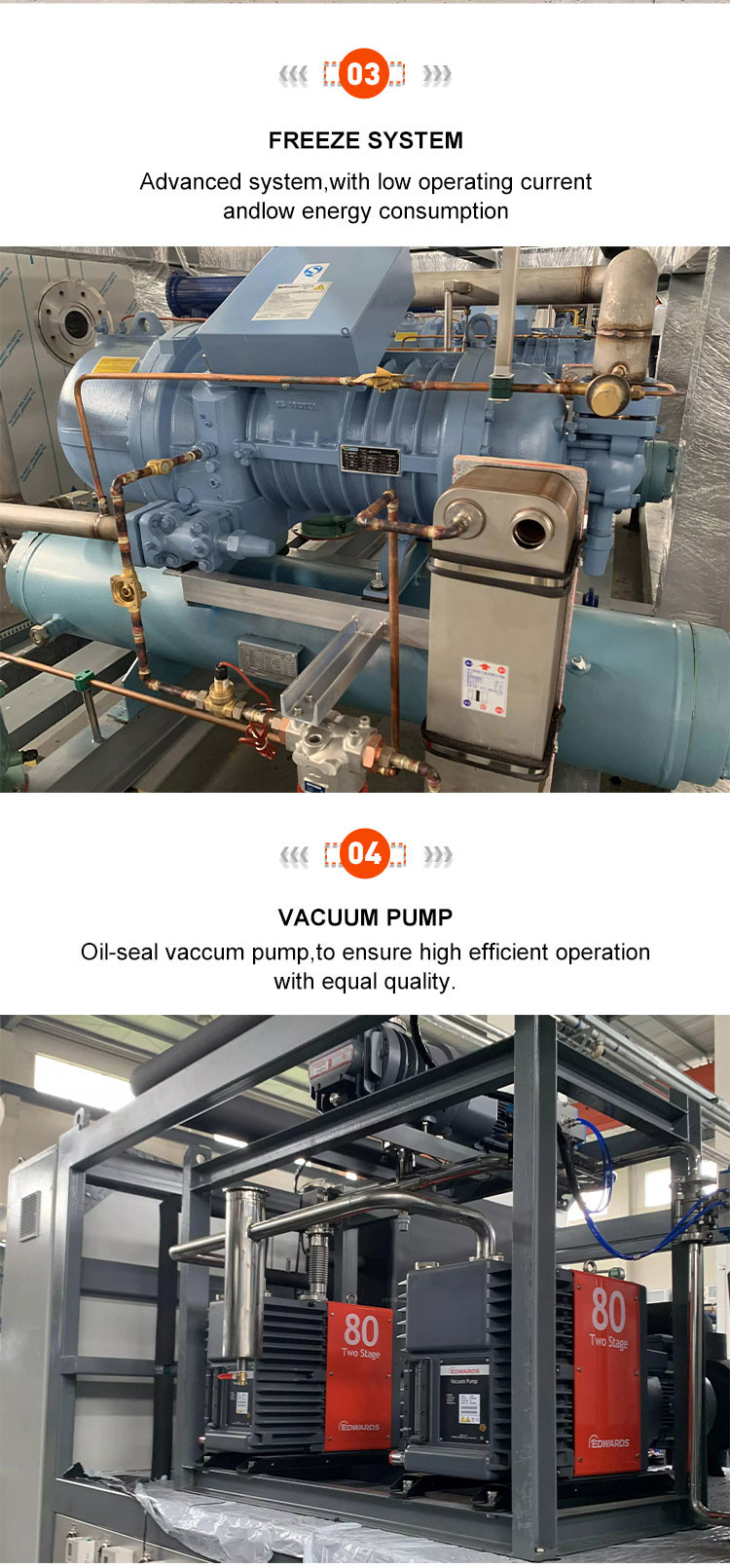 Commercial Scale Lyophilizers Industrial Automatic Feed SUS304 Freeze Dryer