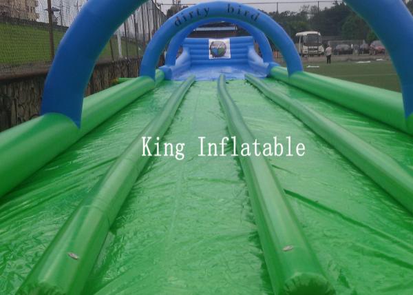 Custom 1200m Inflatable Slip N Slide PVC Tarpaulin Four Lanes Inflatable Slip