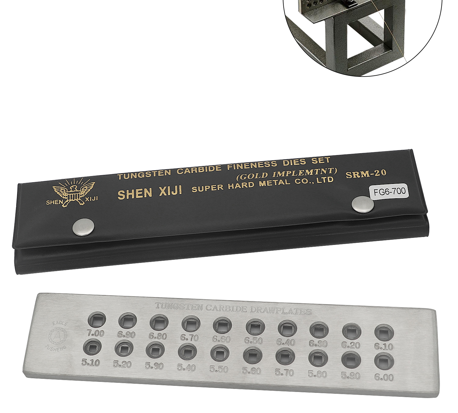Square Shape Tungsten Carbide Wire Drawplate Steel Alloy 210*50*10mm
