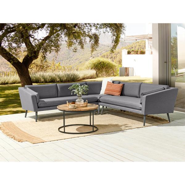 Modern Design Style Grey Cushion All Weather Fabric Sofa Set Furniture for Villa