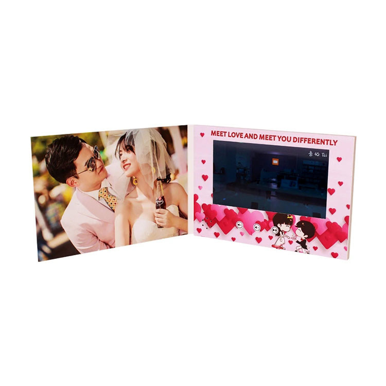 Personalized names LCD wedding photo album video for LCD video greeting card invitation