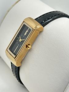 China Chic Quartz Mens Black Leather Watch Fashionable 30 Meters Water Resistance wholesale