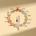 Crystal Gemstones Bracelet,Anxiety Stress Relief Bracelet Handmade Purple