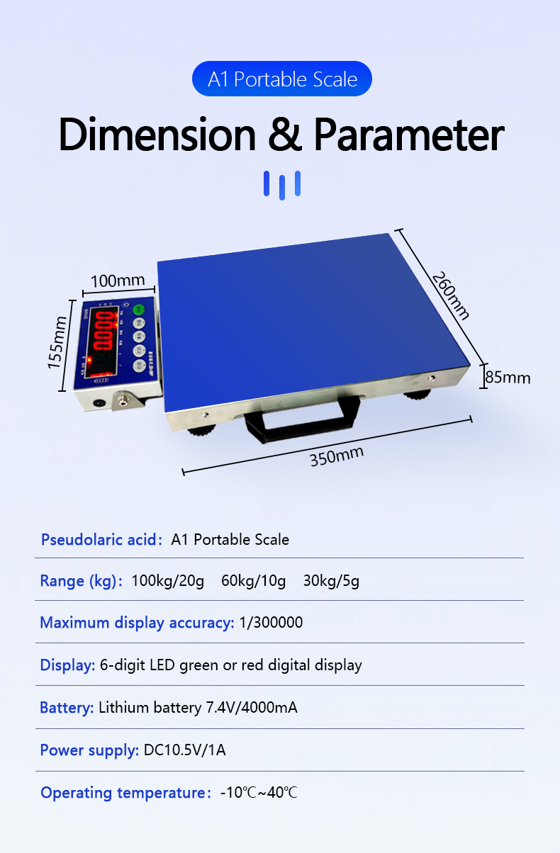 Portable and Easy to SOHE A1 100KG Industrial Weighing Scale Platform with Bluetooth