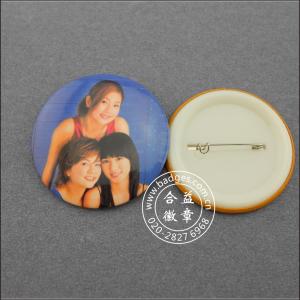 China tin badges package printing paper / plastic bottom badge MK04 wholesale