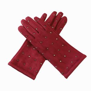 China Customized 22cmx16cm Winter Warm Gloves Red Beautiful For Girl wholesale