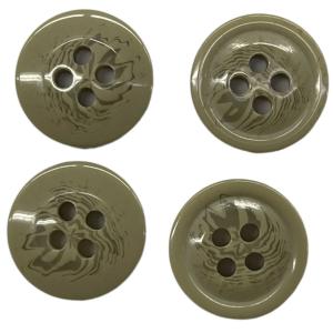 China Dark Brown Fake Horn Button With Rim 26L 4 Hole For Women'S Coat Outwear wholesale