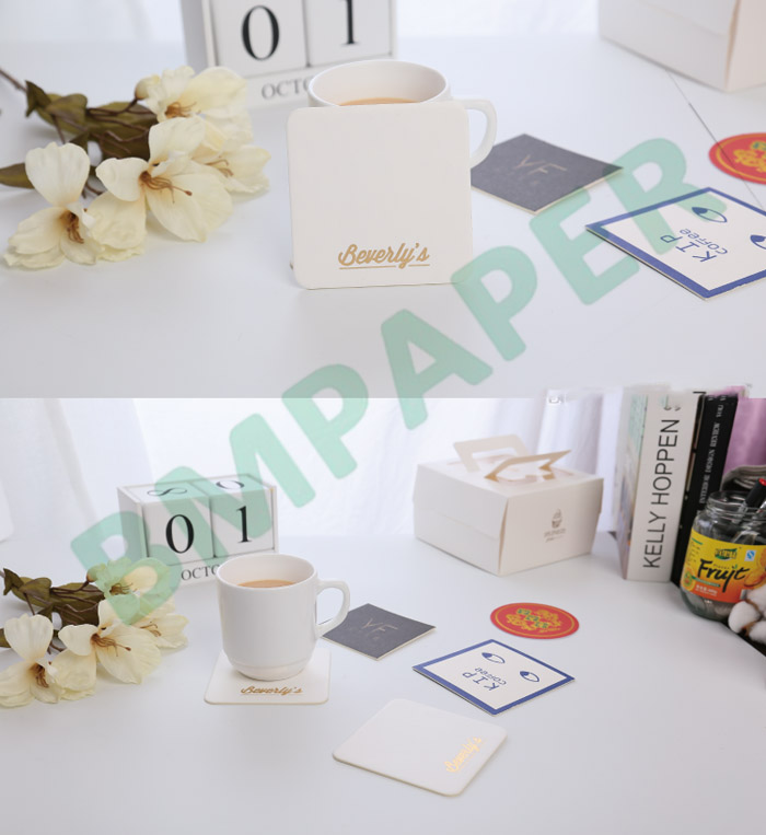 0.7mm 1.4mm Thick Natural White Wood Pulp Based Beer Mat Paper Board Sheet