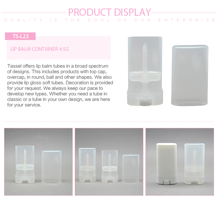 Translucent Lip Balm Tube Plastic Deodorant Oval Bulk Chapstick Tubes