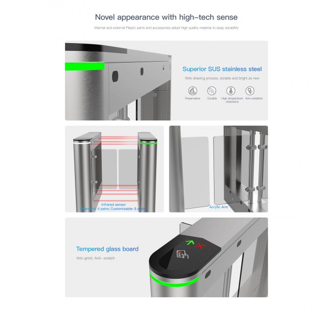 Stainless Waterproof Face Swing Barrier Turnstile Gate With Access Control 0