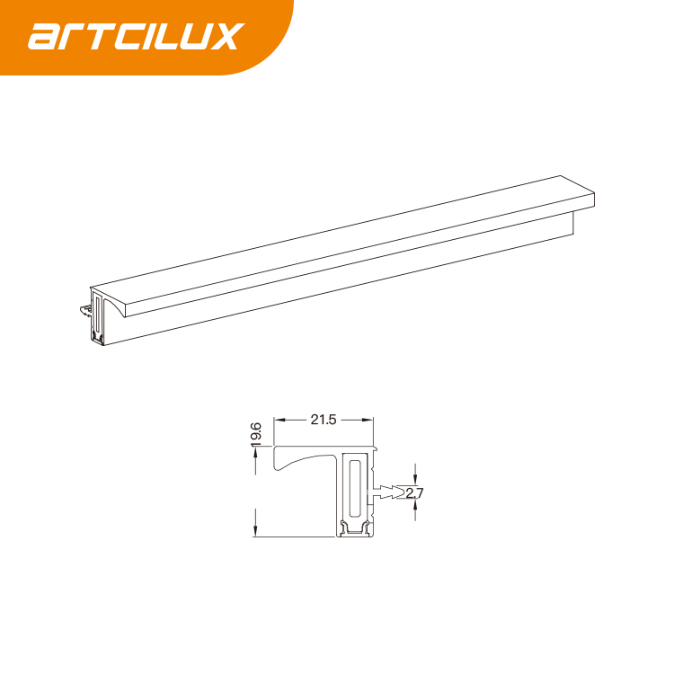 One Side Luminescence Lamp with Hand Shaking Sensor Switch Cabinet Aluminium Profile A2707