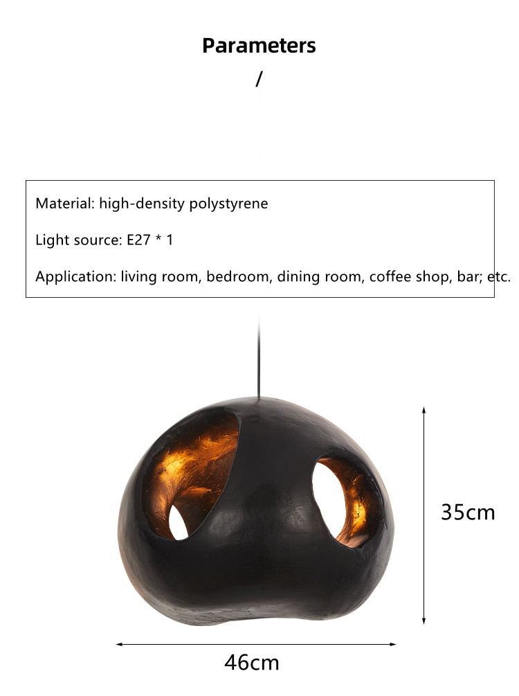 Black Chandelier Designer Black Minimalist Kitchen Island Bedroom Black Pendant Lamp（WH-VP-178)