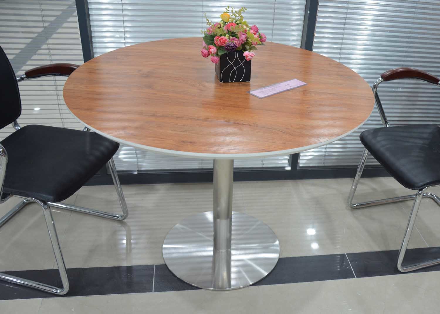 MDF Top Modern Round Meeting Table , Unique Conference Table Anti Water