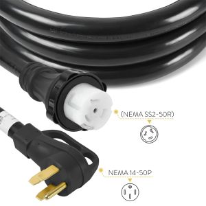 China USA Power Cord Adapter for RV Trailer Motorhome &amp; Camper 2ft 10ft 15ft 25ft Extension 50amp 14-50P SS2-50R SJTW Wire Type wholesale