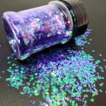 Fashionable Rhombus Shape Glitter Shaker Bottle Package with Purple Diamonds