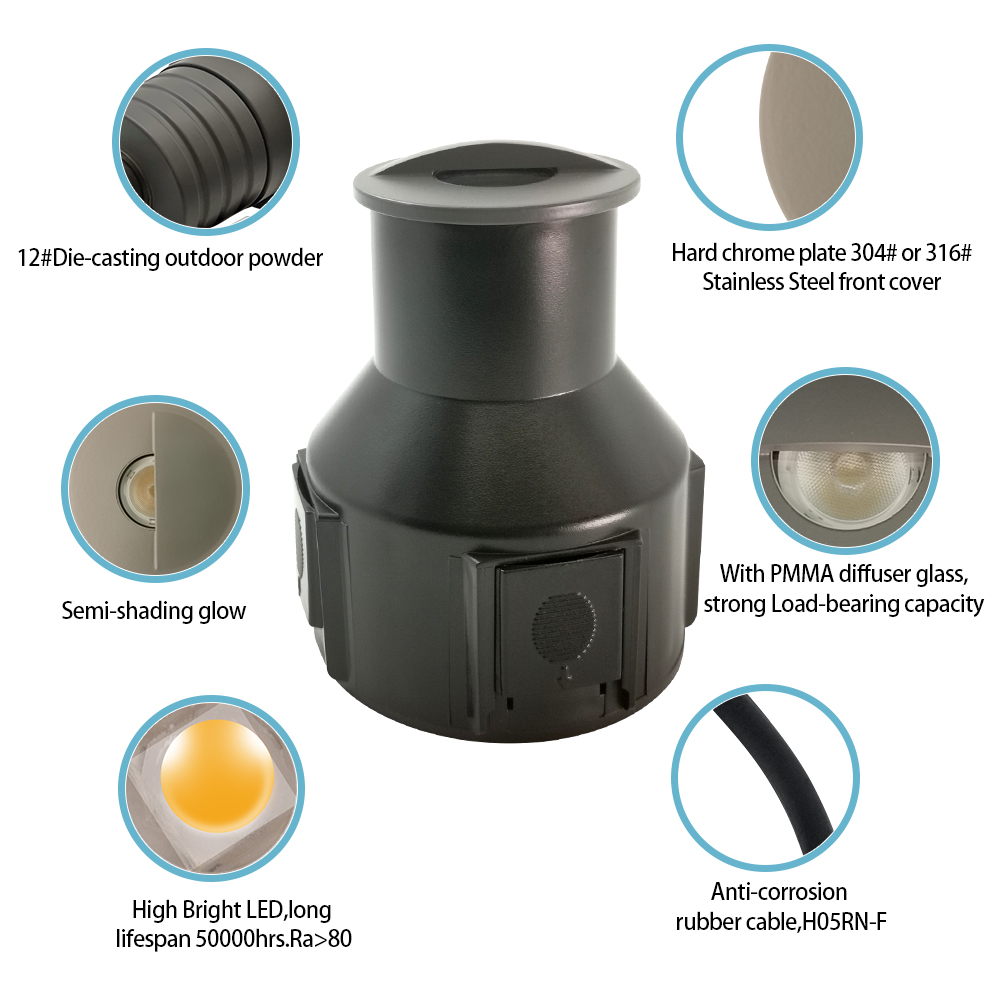 Recessed LED Underground Light Semi Shading Side Emitting IP67 In Ground LED Lights