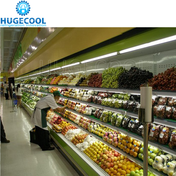 Supermarket Commercial Display Fridges , Refrigerated Display Cabinet With Double Glass Door
