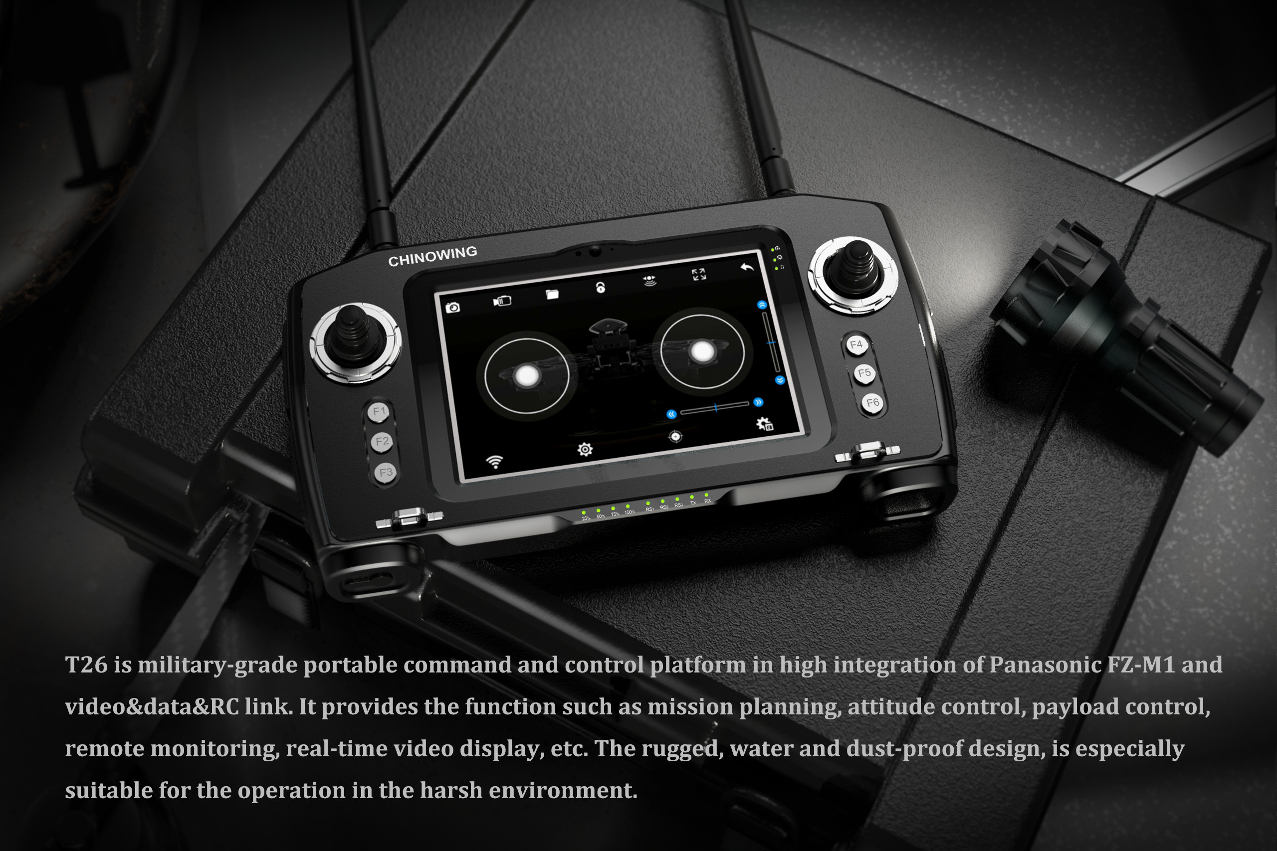 IP65 grading Drone Controller With Screen aluminum alloy shell
