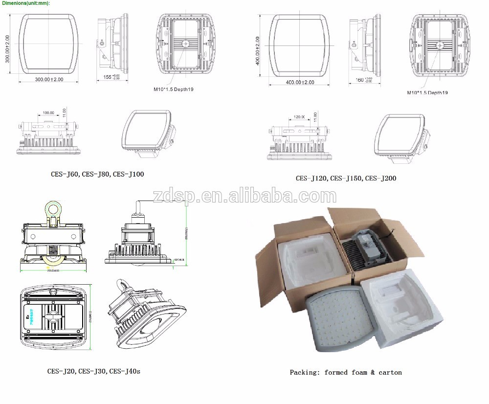CESP IP68 explosion proof LED Filling Station Light With Meanwell HLG Driver