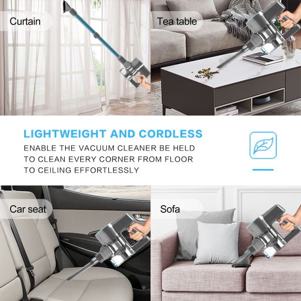 Handheld Cordless Vacuum Cleaner Powerful Suction 2 In 1 Cordless For Hard Floor