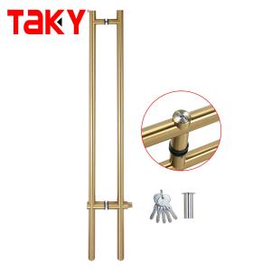 China Luxury H Type Stainless Steel Entrance Frameless Door Handles Lockable Glass Door Handle wholesale