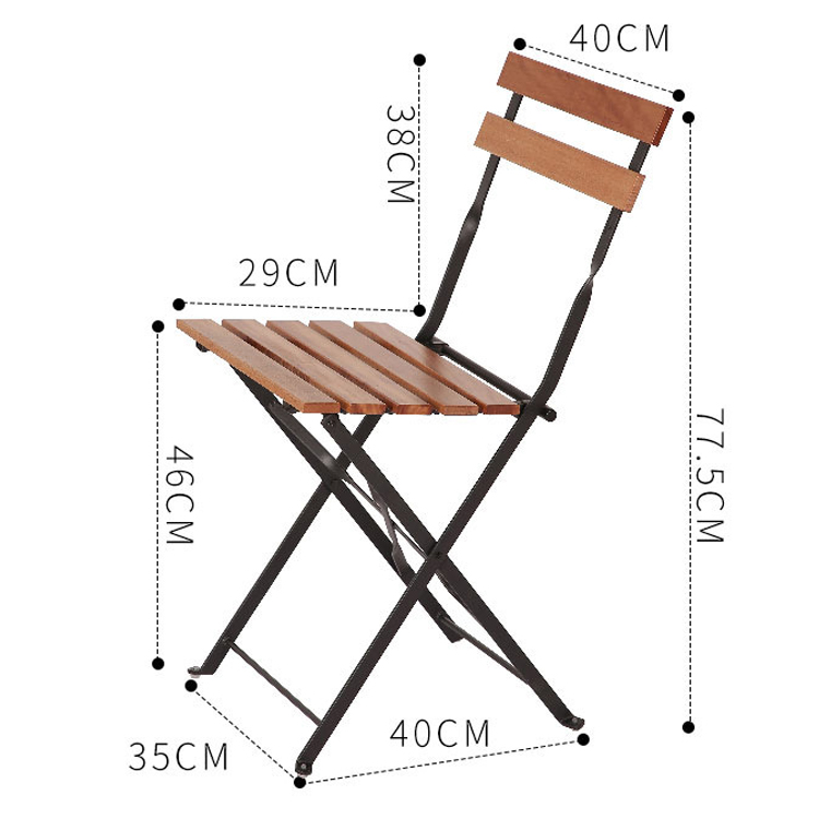 Custom Logo Villa Outdoor Folding Bistro Table and Chairs Set for Leisure on Balcony Patio