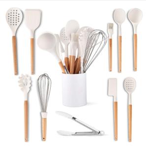 China 11-Piece White Silicone Kitchen Utensils Heat-Resistant BPA Free wholesale