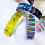 Factory Custom Event VIP Wristbands Glitter Shiny Laser Concert Music Festival