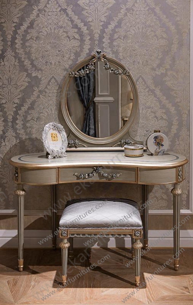 Italian Style Bedroom Furniture sets with Wooden Dresser Chair FX-133