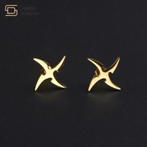 China Anime Naruto Titanium Steel Jewelry Shuriken Kunai Symbol Stud Earrings For Teens wholesale