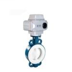 DC 24V 2 Inch Wafer Fluorine Electric Butterfly Valve With On / Off Feedback