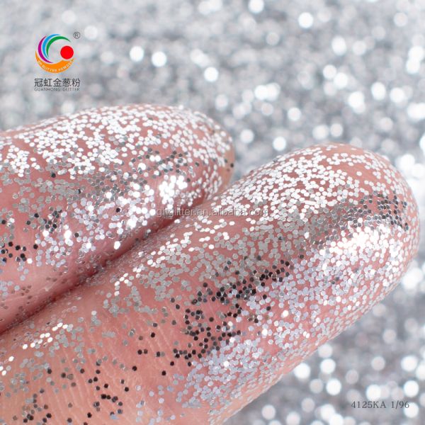 PET Hexagon Glitter Powder Ultra Bright and Noble Silver for High Decoration Tile Grout Bulk