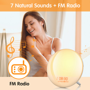 Snooze Colored 30 Levels Wake Up Alarm Clock Light Sunrise Simulation Sunset Fading
