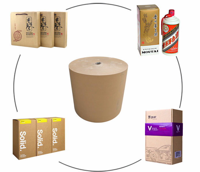 Foodgrade 80g Brown Jumbo Unbleached kraft paper roll For Making Paper Bags 