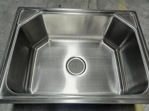 China Top Mount Big Hexagon Stainless Steel Single Bowl Sink Above Counter wholesale