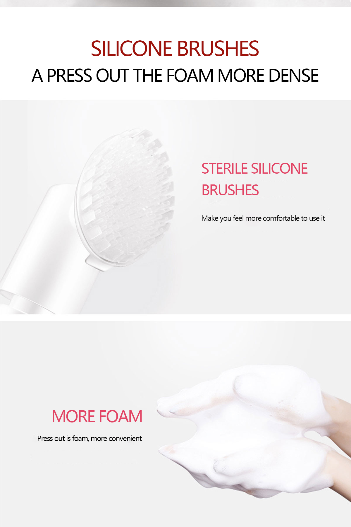 Oem Natural Vegan Moisturizing Face Foaming Wash Whitening Blackhead Acne Remover Hydrating Rose Facial Cleanser All Skin Types