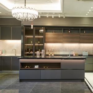 China Luxury 50mm Modular Kitchen Cabinets Modular Wooden Kitchen wholesale