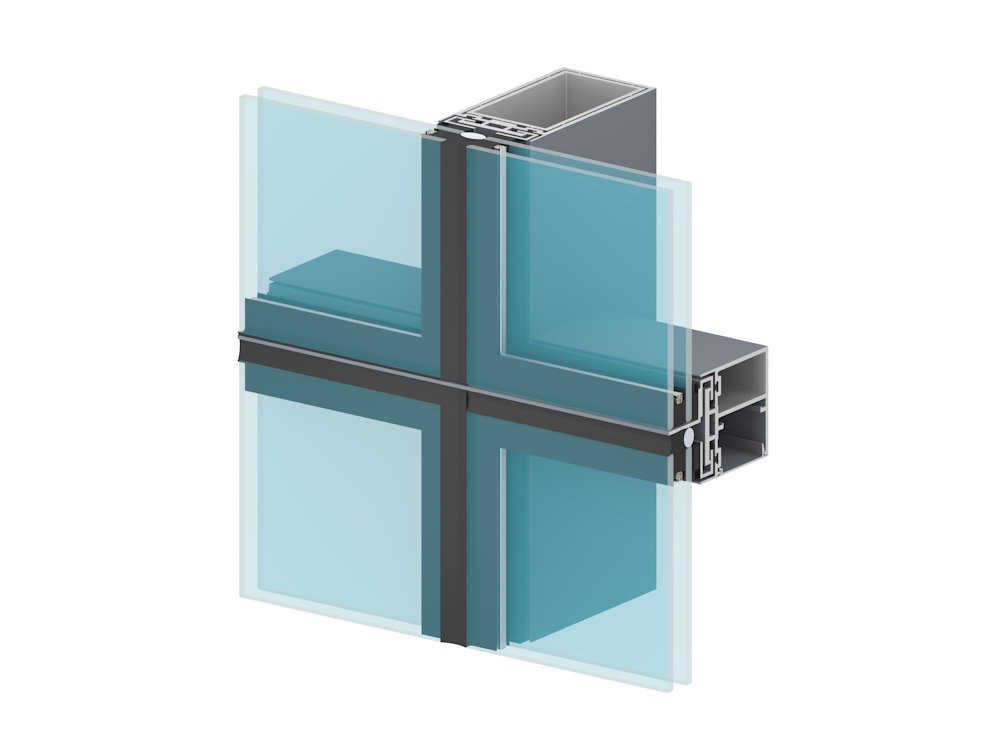 Powder Coated Aluminium Curtain Wall Profile CNC Aluminium Profile