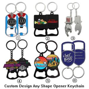 China 3D Letter Brand Metal Bottle Opener Keychain Custom Hard Enamel wholesale