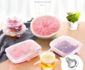 China Silicone 6 Sets Bowl Cover Can Stretch Fruit Cling Film Kitchen Gadget Tools wholesale