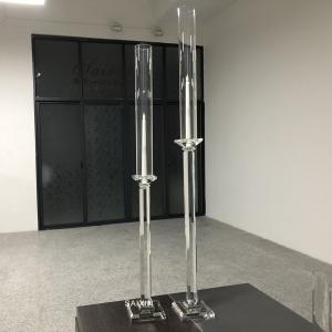 China Luxury Crystal Candle Holders Wedding Centerpiece Tall Chimney 90CM wholesale