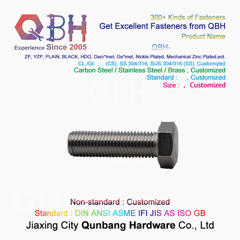ANSI 304 Stainless Steel Hex Bolt M3 - M20 Size Customized specifications