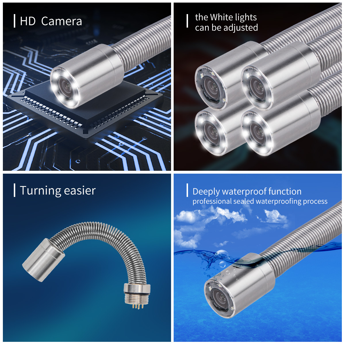 10M Plumbing Pipe Inspection System 17MM Camera Head 4.3 Inch LCD