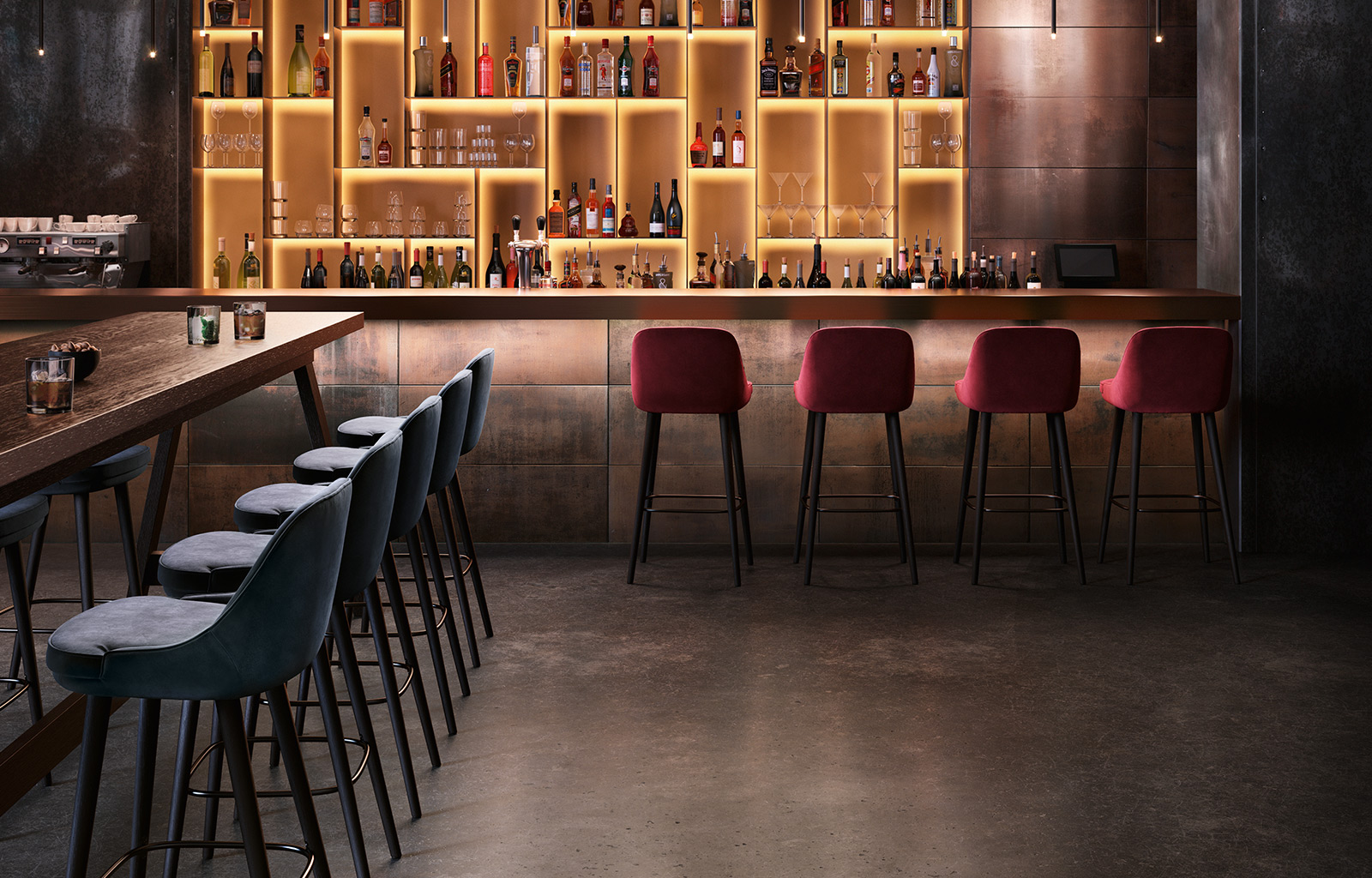Anti - Ultraviolet Modern Wooden Bar Stool Safety Elegant Bearing 180kg