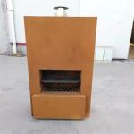 Custom Outdoor Freestanding Wood Burning Corten Steel Fireplace With Wood