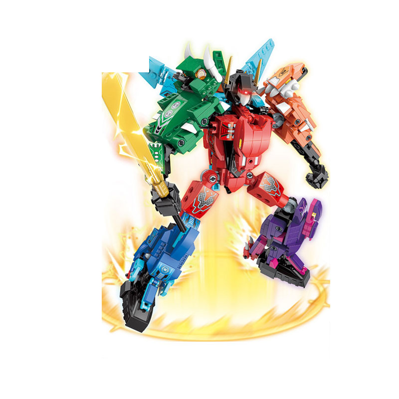 Unisex 6 In 1 Mighty Dinosaur Toy Transforming Mecha Tyrannosaurus Great Gift for 7-12